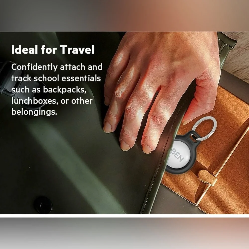 Bellingham Secure Holder with Key Ring for Air Tag Black